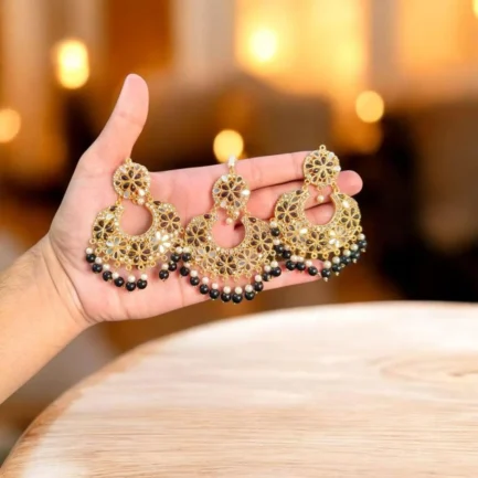 Bridal Gold Plated Crystal Earrings Set of 3