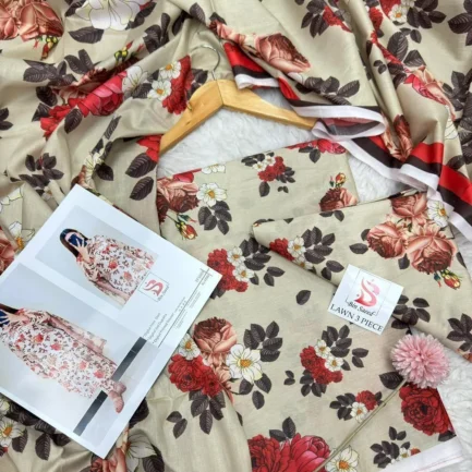 3 Pcs Women's Unstitched Printed Suit