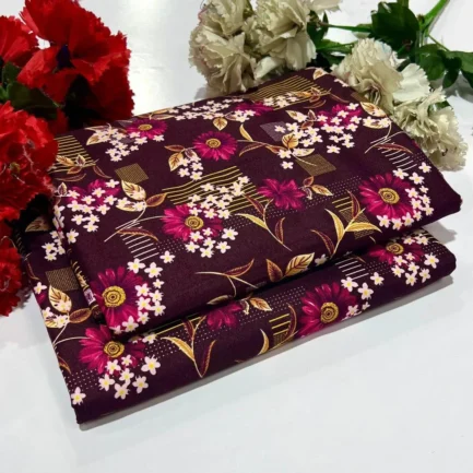 2 Pcs Women's Unstitched Printed Suit