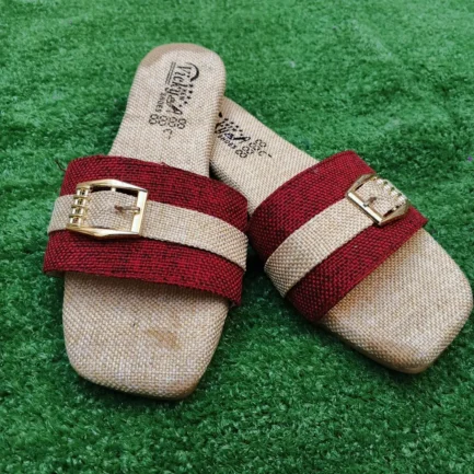 Women's Rexine Buckle Slides Multicolor Casual Formal